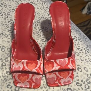 Primark Red & Pink Heart Pattern Women's Shoes - 7
